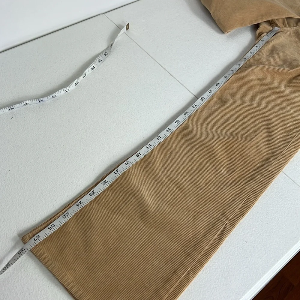 J. Crew Sz 25 Corduroy Tan Straight Leg Mid Rise Pants